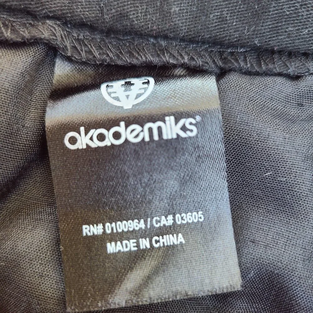 Akademiks Men's Pull-On Jogger Pants with Pockets Zipped Sides Black Size L